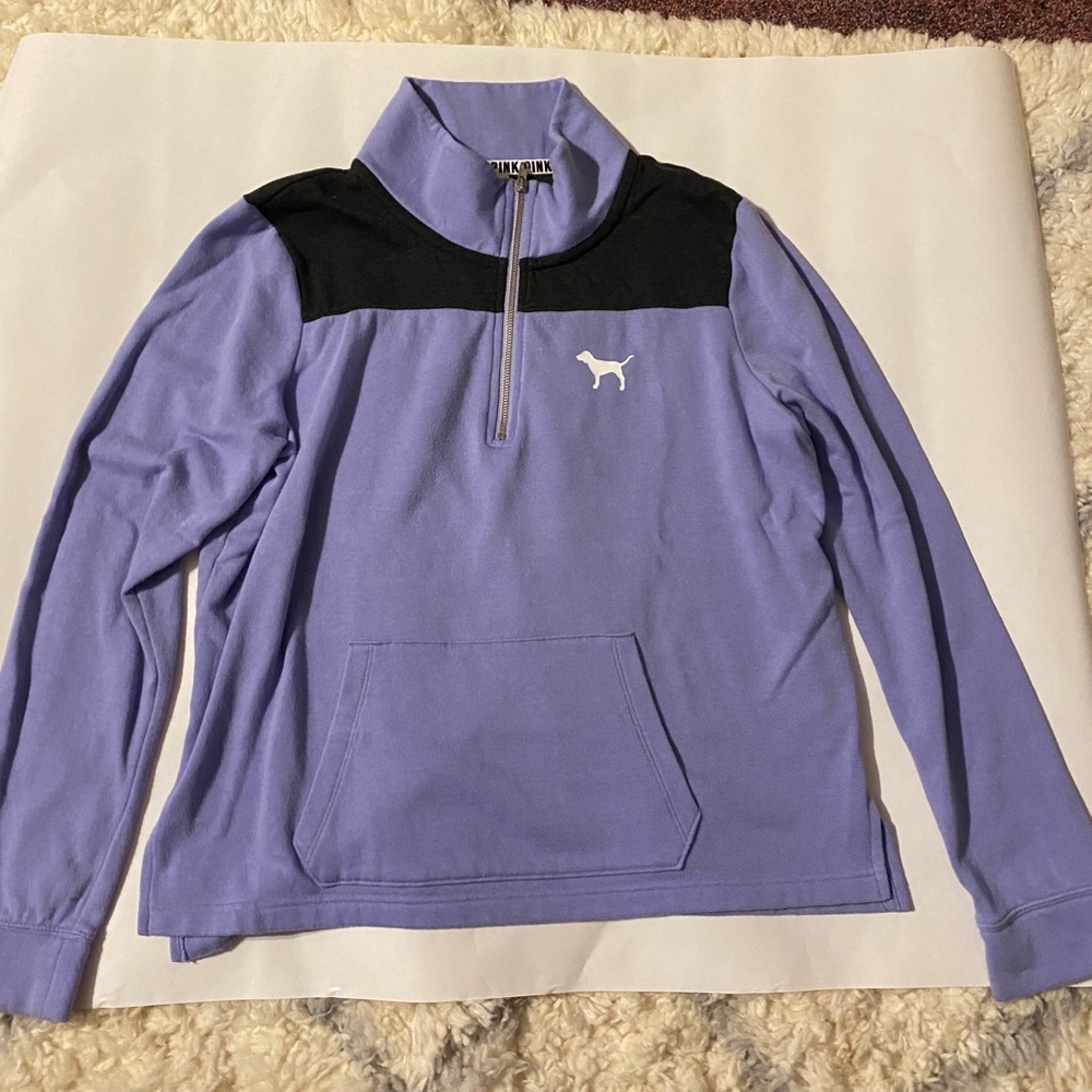 Pink by Victoria’s Secret Quarter Zip-up Purple Sweatshirt.